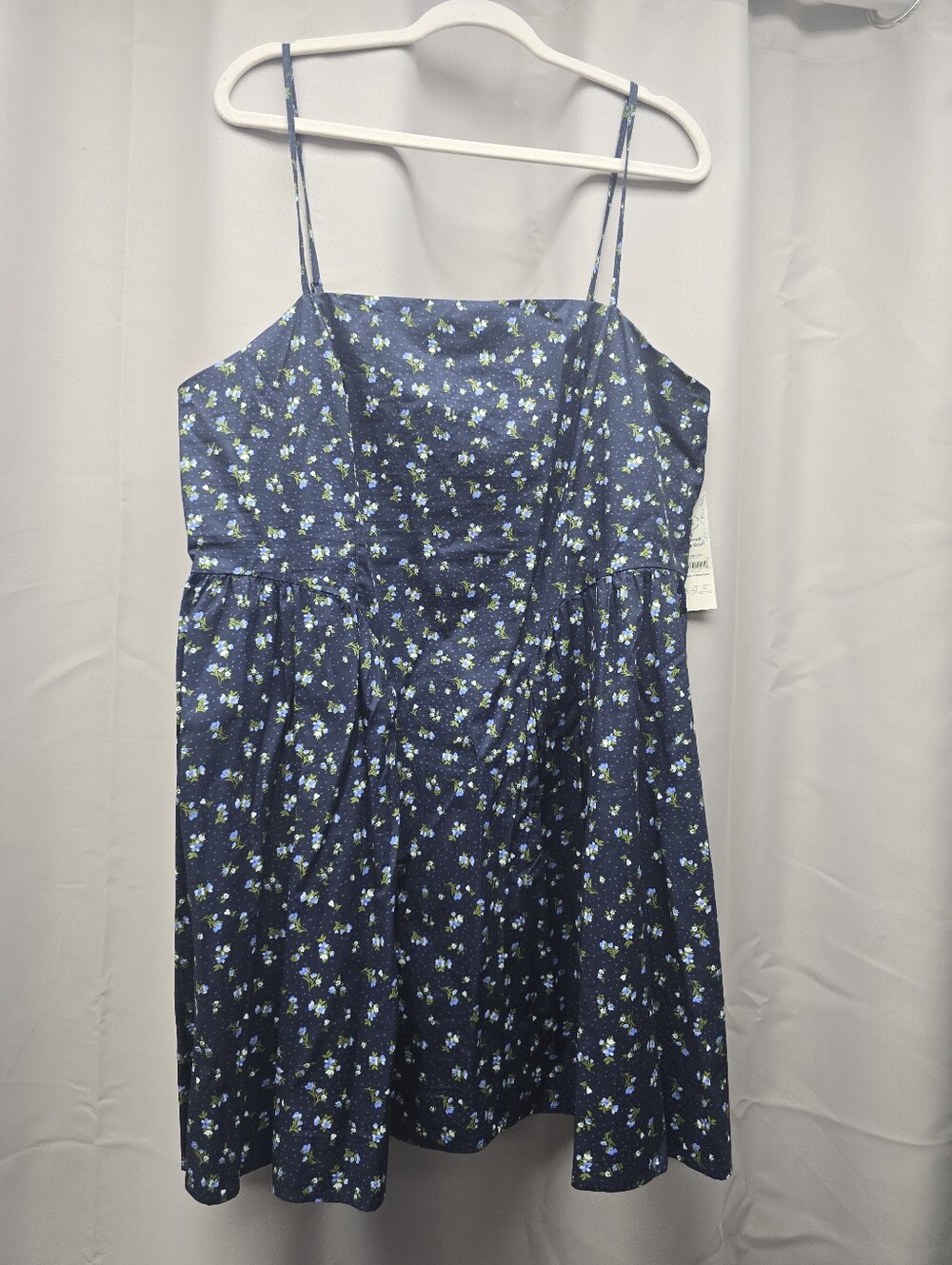 Mini Spaghetti Strap Floral Sundress - Navy Blue